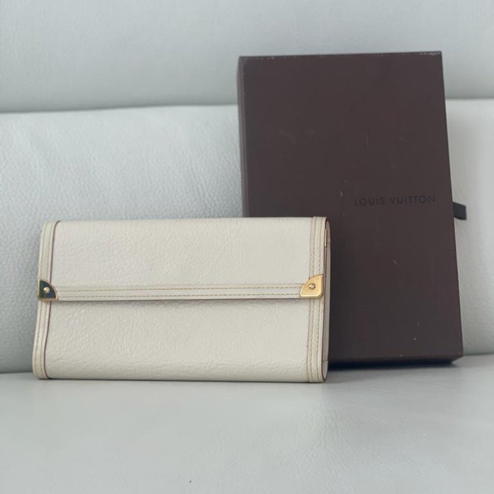 Louis Vuitton wallet 7.5" x 4" BEIGE ORIGINAL